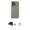 MARSİLYAN™- iPhone 15 Pro Max Kılıf Ahenk Serisi - Siyah Bilvis 0.18mm Plus Cam Ekran Koruyucu + Raze Metal Kamera Lens - GS