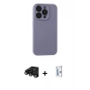 MARSİLYAN™- iPhone 15 Pro Max Kılıf Ahenk Serisi - Siyah Bilvis 0.18mm Plus Cam Ekran Koruyucu + Raze Metal Kamera Lens - SH