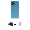 MARSİLYAN™- iPhone 15 Pro Max Kılıf Ahenk Serisi - Siyah Bilvis 0.18mm Plus Cam Ekran Koruyucu + Raze Metal Kamera Lens - TMGI