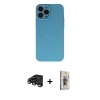 MARSİLYAN™- iPhone 15 Pro Max Kılıf Ahenk Serisi - Siyah Bilvis 3D Cam Ekran Koruyucu + Raze Metal Kamera Lens - TMGI