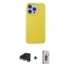 MARSİLYAN™- iPhone 15 Pro Max Kılıf Ahenk Serisi - Siyah Bilvis 3D Cam Ekran Koruyucu + Raze Metal Kamera Lens - TMGI