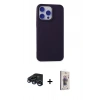 MARSİLYAN™- iPhone 15 Pro Max Kılıf Ahenk Serisi - Siyah Bilvis 3D Cam Ekran Koruyucu + Raze Metal Kamera Lens - LT