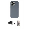MARSİLYAN™- iPhone 15 Pro Max Kılıf Ahenk Serisi - Siyah Bilvis 3D Cam Ekran Koruyucu + Raze Metal Kamera Lens - GS