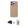 MARSİLYAN™- iPhone 15 Pro Max Kılıf Ahenk Serisi - Siyah Bilvis 3D Cam Ekran Koruyucu + Raze Metal Kamera Lens - LT