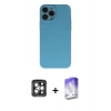 MARSİLYAN™- iPhone 15 Pro Max Kılıf Ahenk Serisi - Siyah Bilvis 5in1 3D Magic Cam Ekran Koruyucu + PVD Metal Kamera Lens - GI