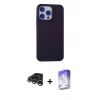 MARSİLYAN™- iPhone 15 Pro Max Kılıf Ahenk Serisi - Siyah Bilvis 5in1 3D Magic Cam Ekran Koruyucu + Raze Metal Kamera Lens - GS