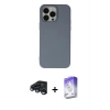 MARSİLYAN™- iPhone 15 Pro Max Kılıf Ahenk Serisi - Siyah Bilvis 5in1 3D Magic Cam Ekran Koruyucu + Raze Metal Kamera Lens - LT