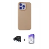 MARSİLYAN™- iPhone 15 Pro Max Kılıf Ahenk Serisi - Siyah Bilvis 5in1 3D Magic Cam Ekran Koruyucu + Raze Metal Kamera Lens - LT