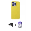 MARSİLYAN™- iPhone 15 Pro Max Kılıf Ahenk Serisi - Siyah Bilvis 5in1 3D Magic Cam Ekran Koruyucu + Raze Metal Kamera Lens - GS