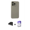MARSİLYAN™- iPhone 15 Pro Max Kılıf Ahenk Serisi - Siyah Bilvis 5in1 3D Magic Cam Ekran Koruyucu + Raze Metal Kamera Lens - GS