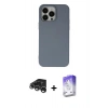 MARSİLYAN™- iPhone 15 Pro Max Kılıf Ahenk Serisi - Siyah Bilvis 5in1 3D Magic Cam Ekran Koruyucu + Raze Metal Kamera Lens - GS