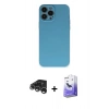 MARSİLYAN™- iPhone 15 Pro Max Kılıf Ahenk Serisi - Siyah Bilvis 5in1 5D Magic Hayalet Cam Ekran Koruyucu + Raze Metal Kamera Lens - GS