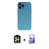 MARSİLYAN™- iPhone 15 Pro Max Kılıf Ahenk Serisi - Siyah Bilvis 5in1 5D Magic Hayalet Cam Ekran Koruyucu + PVD Metal Kamera Lens - TU