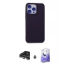 MARSİLYAN™- iPhone 15 Pro Max Kılıf Ahenk Serisi - Siyah Bilvis 5in1 5D Magic Hayalet Cam Ekran Koruyucu + Raze Metal Kamera Lens - GS