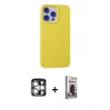 MARSİLYAN™- iPhone 15 Pro Max Kılıf Ahenk Serisi - Siyah Bilvis Hayalet Cam Ekran Koruyucu + PVD Metal Kamera Lens - GS