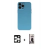 MARSİLYAN™- iPhone 15 Pro Max Kılıf Ahenk Serisi - Siyah Bilvis Hayalet Cam Ekran Koruyucu + PVD Metal Kamera Lens - GS
