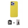 MARSİLYAN™- iPhone 15 Pro Max Kılıf Ahenk Serisi - Siyah Bilvis Hayalet Cam Ekran Koruyucu + PVD Metal Kamera Lens - TU