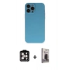 MARSİLYAN™- iPhone 15 Pro Max Kılıf Ahenk Serisi - Siyah Bilvis Hayalet Cam Ekran Koruyucu + PVD Metal Kamera Lens - TU