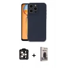 MARSİLYAN™- iPhone 15 Pro Max Kılıf Ahenk Serisi - Siyah Bilvis Hayalet Cam Ekran Koruyucu + PVD Metal Kamera Lens - TU