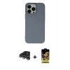 MARSİLYAN™- iPhone 15 Pro Max Kılıf Ahenk Serisi - Siyah Buffer Cam Ekran Koruyucu + Raze Metal Kamera Lens - GS
