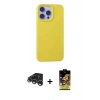 MARSİLYAN™- iPhone 15 Pro Max Kılıf Ahenk Serisi - Siyah Buffer Cam Ekran Koruyucu + Raze Metal Kamera Lens - GS