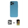 MARSİLYAN™- iPhone 15 Pro Max Kılıf Ahenk Serisi - Siyah Buffer Cam Ekran Koruyucu + PVD Metal Kamera Lens - LT