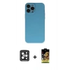 MARSİLYAN™- iPhone 15 Pro Max Kılıf Ahenk Serisi - Siyah Buffer Cam Ekran Koruyucu + PVD Metal Kamera Lens - SH