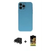 MARSİLYAN™- iPhone 15 Pro Max Kılıf Ahenk Serisi - Siyah Buffer Cam Ekran Koruyucu + Raze Metal Kamera Lens - SH