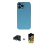 MARSİLYAN™- iPhone 15 Pro Max Kılıf Ahenk Serisi - Siyah Buffer Cam Ekran Koruyucu + Raze Metal Kamera Lens - LT