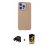 MARSİLYAN™- iPhone 15 Pro Max Kılıf Ahenk Serisi - Siyah Buffer Cam Ekran Koruyucu + Raze Metal Kamera Lens - SH