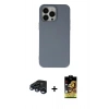 MARSİLYAN™- iPhone 15 Pro Max Kılıf Ahenk Serisi - Siyah Buffer Cam Ekran Koruyucu + Raze Metal Kamera Lens - LT
