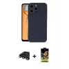 MARSİLYAN™- iPhone 15 Pro Max Kılıf Ahenk Serisi - Siyah Buffer Cam Ekran Koruyucu + Raze Metal Kamera Lens - TMGI