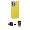 MARSİLYAN™- iPhone 15 Pro Max Kılıf Ahenk Serisi - Siyah Buffer Cam Ekran Koruyucu + Raze Metal Kamera Lens - TMGI
