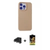 MARSİLYAN™- iPhone 15 Pro Max Kılıf Ahenk Serisi - Siyah Buffer Cam Ekran Koruyucu + Raze Metal Kamera Lens - TMGI
