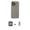 MARSİLYAN™- iPhone 15 Pro Max Kılıf Ahenk Serisi - Siyah Joko Magic 5D Cam + PVD Metal Kamera Lens - GI