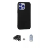 MARSİLYAN™- iPhone 15 Pro Max Kılıf Ahenk Serisi - Siyah Joko Magic 5D Cam + Raze Metal Kamera Lens - GS