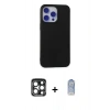 MARSİLYAN™- iPhone 15 Pro Max Kılıf Ahenk Serisi - Siyah Joko Magic 5D Cam + PVD Metal Kamera Lens - LT