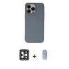 MARSİLYAN™- iPhone 15 Pro Max Kılıf Ahenk Serisi - Siyah Joko Magic 5D Cam + PVD Metal Kamera Lens - SH