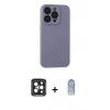 MARSİLYAN™- iPhone 15 Pro Max Kılıf Ahenk Serisi - Siyah Joko Magic 5D Cam + PVD Metal Kamera Lens - SH