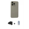 MARSİLYAN™- iPhone 15 Pro Max Kılıf Ahenk Serisi - Siyah Joko Magic 5D Cam + Raze Metal Kamera Lens - SH