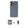MARSİLYAN™- iPhone 15 Pro Max Kılıf Ahenk Serisi - Siyah Joko Magic 5D Hayalet Cam + PVD Metal Kamera Lens - GS