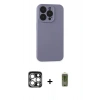 MARSİLYAN™- iPhone 15 Pro Max Kılıf Ahenk Serisi - Siyah Joko Magic 5D Hayalet Cam + PVD Metal Kamera Lens - GS