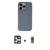 MARSİLYAN™- iPhone 15 Pro Max Kılıf Ahenk Serisi - Siyah Joko Magic 5D Hayalet Cam + PVD Metal Kamera Lens - LT