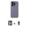MARSİLYAN™- iPhone 15 Pro Max Kılıf Ahenk Serisi - Siyah Joko Magic 5D Hayalet Cam + PVD Metal Kamera Lens - LT