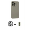 MARSİLYAN™- iPhone 15 Pro Max Kılıf Ahenk Serisi - Siyah Joko Magic 5D Hayalet Cam + PVD Metal Kamera Lens - LT