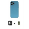 MARSİLYAN™- iPhone 15 Pro Max Kılıf Ahenk Serisi - Siyah Joko Magic 5D Hayalet Cam + Siyah PVD Metal Kamera Lens
