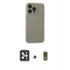 MARSİLYAN™- iPhone 15 Pro Max Kılıf Ahenk Serisi - Siyah Joko Magic 5D Hayalet Cam + Siyah PVD Metal Kamera Lens