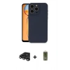 MARSİLYAN™- iPhone 15 Pro Max Kılıf Ahenk Serisi - Siyah Joko Magic 5D Hayalet Cam + Titanyum Gri Raze Metal Kamera Lens