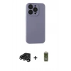 MARSİLYAN™- iPhone 15 Pro Max Kılıf Ahenk Serisi - Siyah Joko Magic 5D Hayalet Cam + Titanyum Gri Raze Metal Kamera Lens