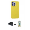 MARSİLYAN™- iPhone 15 Pro Max Kılıf Ahenk Serisi - Siyah Polymer Nano Ekran Koruyucu + Raze Metal Kamera Lens - LT